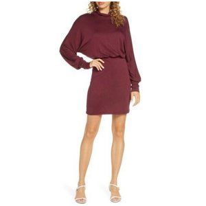 Fraiche by J Blouson Dress Long Sleeve Mock Neck NEW size small